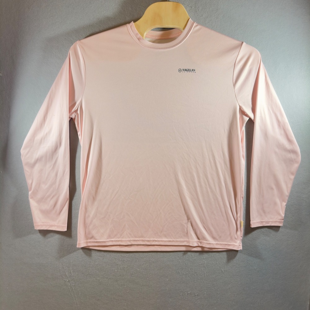 575 | Magellan Outdoors Fish Gear Mens L Sailboat Graphic UPF Fishing Shirt Pink